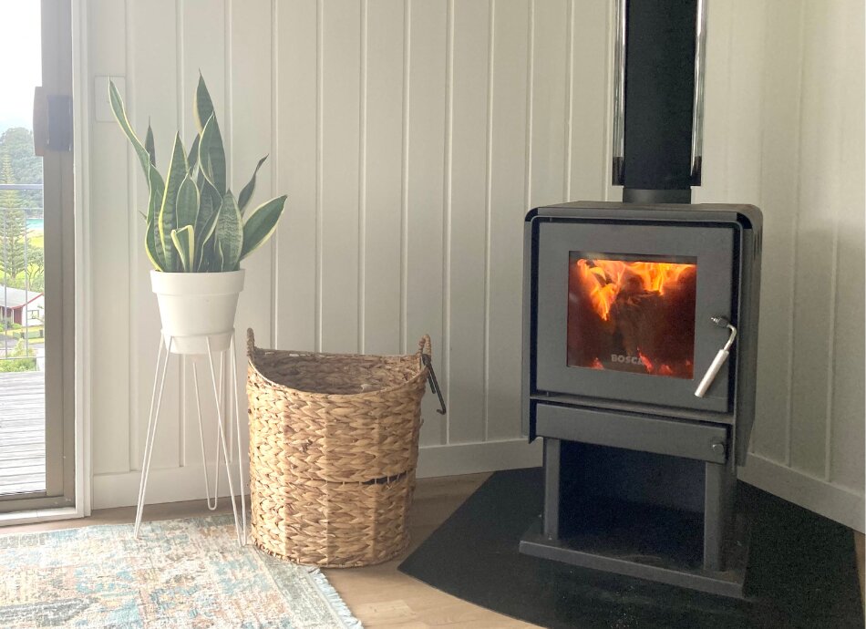 Woodburner fire in a home