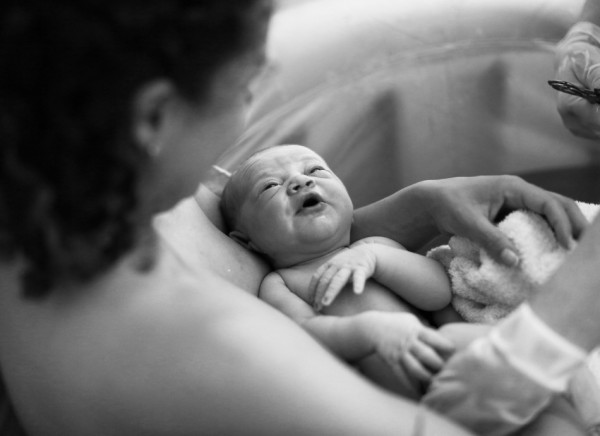 Mother and baby after water birth