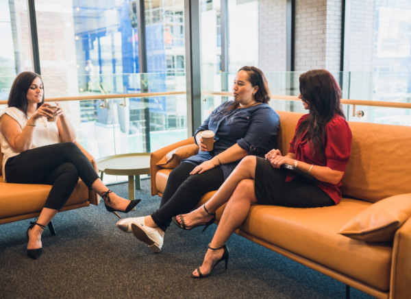 Women talking at work